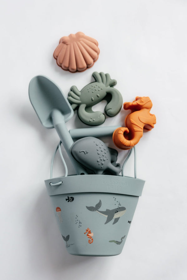 Classical Child Beach Bucket & Toys Set - Sea Life