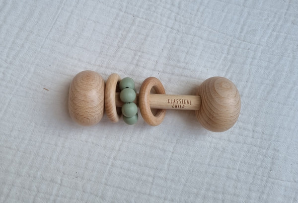 Classical Child Beech Rattle Sage