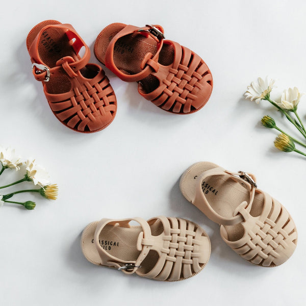 Classical Child Jelly Sandals Linen
