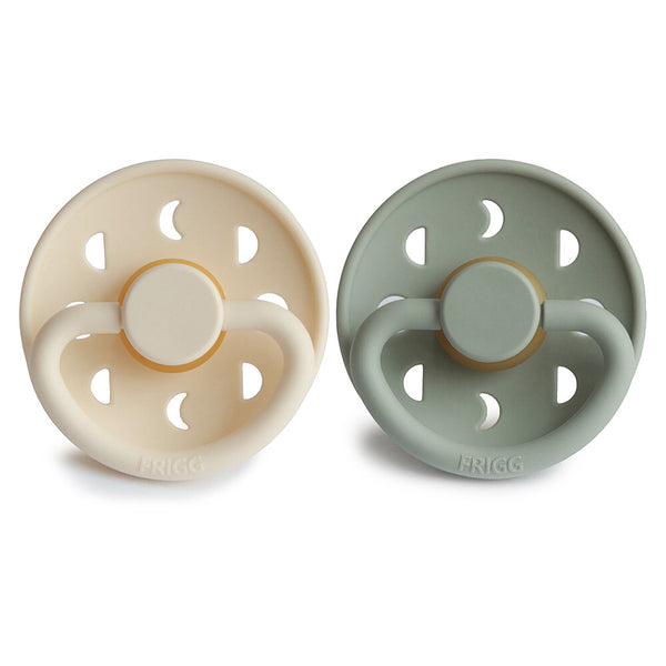 FRIGG Moon Phase Natural Rubber Pacifier (2 Pack) - Cream/Sage
