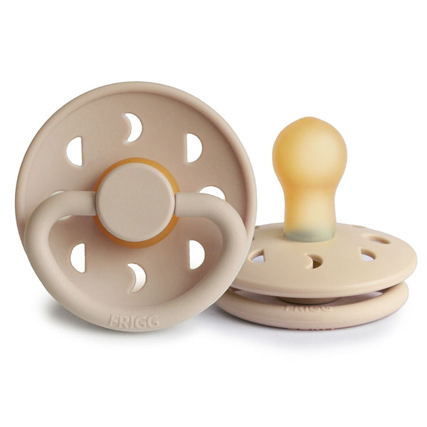 FRIGG Moon Phase Natural Rubber Pacifier (2 Pack) - Croissant