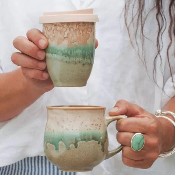 Pottery For The Planet | Ceramic Travel Cup | Rainforest Jasper
