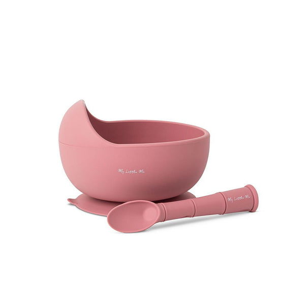 My Little Me Suction Bowl + Spoon Set - Dusty Rose