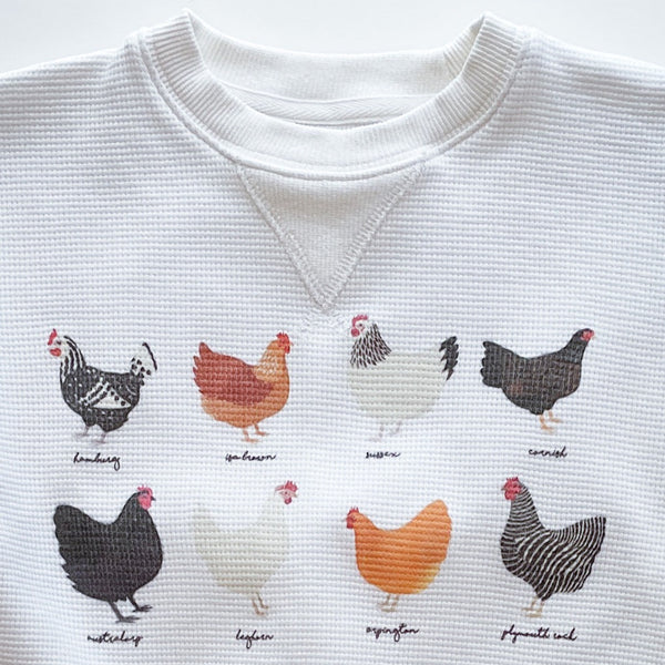 Little Clothing Co. Chicken Variety Jumper in Waffle Cotton