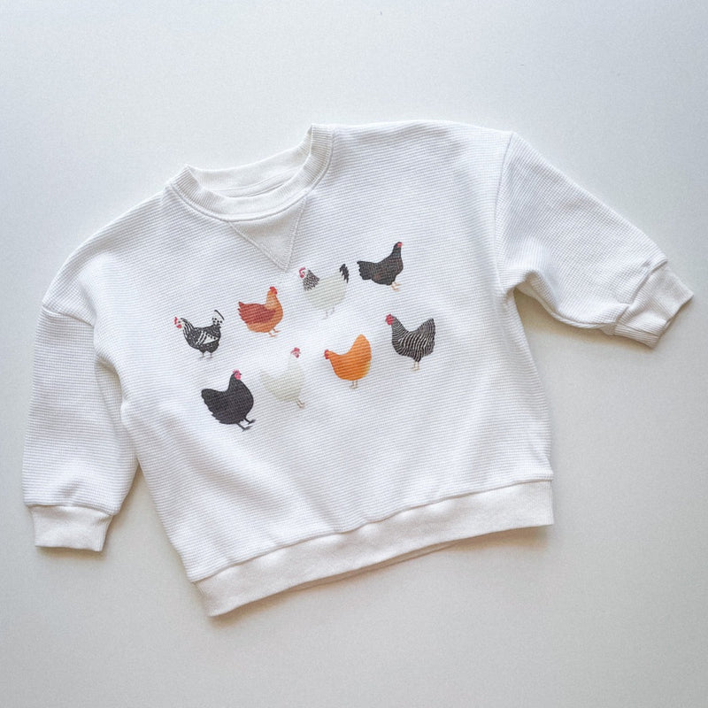 Little Clothing Co. Chicken Variety Jumper in Waffle Cotton