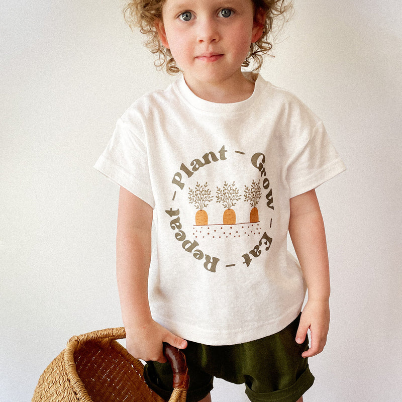 Little Clothing Co. Plant - Grow - Eat - Repeat Tee in Hemp & Organic Cotton
