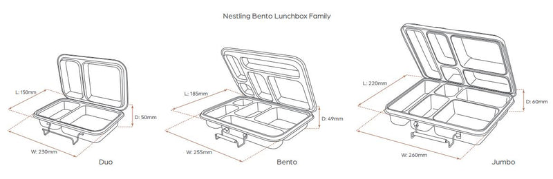 Nestling Stainless Steel Jumbo Bento Box