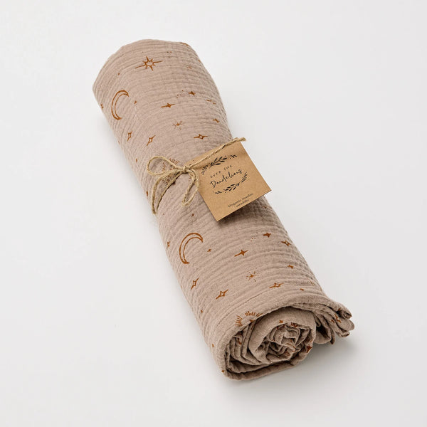 Over the Dandelions Organic Muslin Swaddle Night Sky