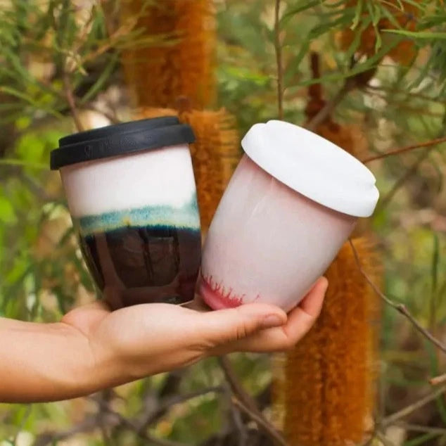 Pottery For The Planet | Ceramic Travel Cup | Raspberry Beret