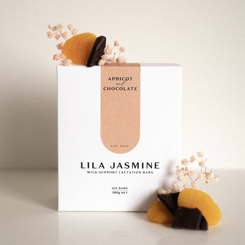 Lila Jasmine Lactation Bars - Apricot + Dark Chocolate Box of 6