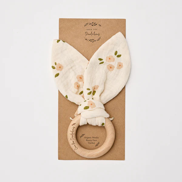 Over the Dandelions Organic Bunny Ears Teether Daisy