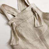 Little Clothing Co. Summertime Tie Straps Linen Long Overalls