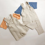 Little Clothing Co. Summertime Tie Straps Linen Long Overalls