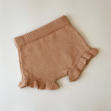 Little Clothing Co. Cotton Knit Frill Shorts - Vintage Pink