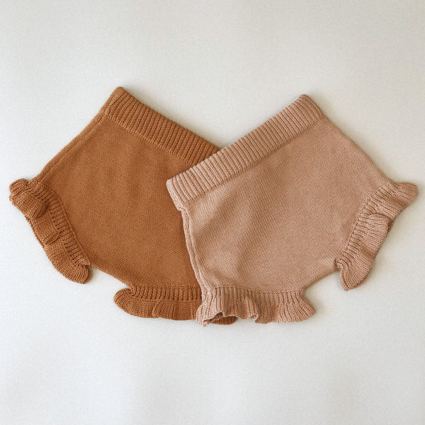 Little Clothing Co. Cotton Knit Frill Shorts - Vintage Pink