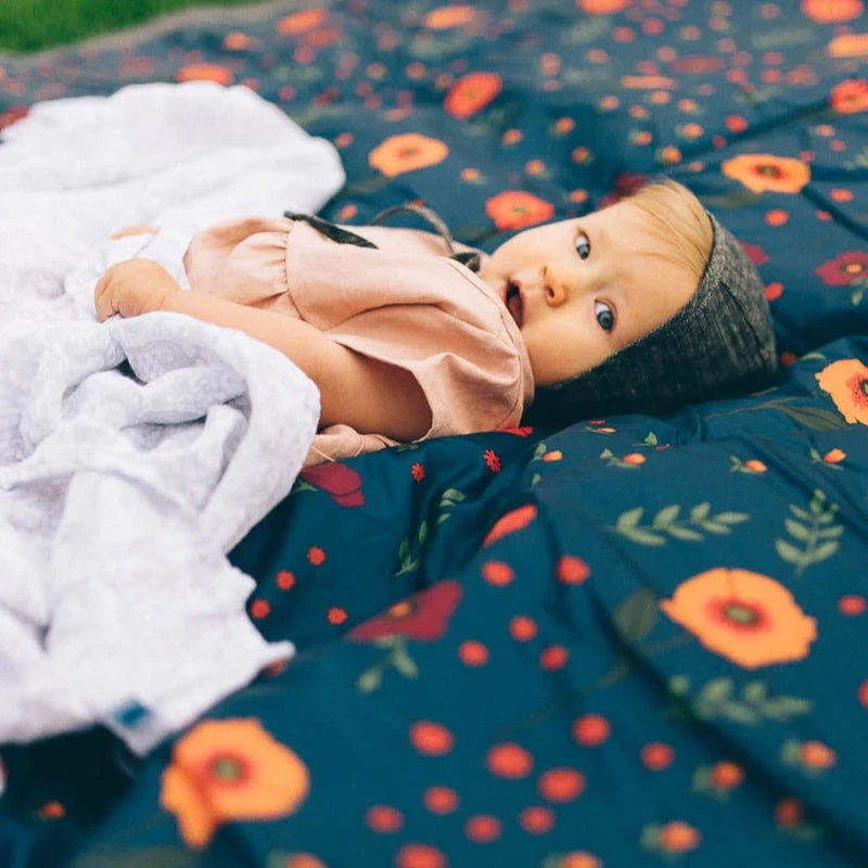 Little Unicorn Outdoor Blanket - Midnight Poppy