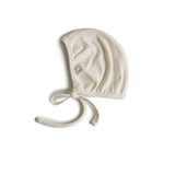 Mushie Ribbed Baby Bonnet - Ivory