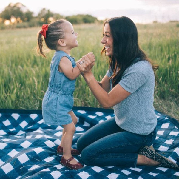 Little Unicorn Outdoor Blanket - Navy Plaid