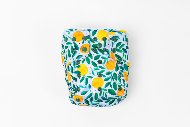 Sassy Pants Snap Nappy OSFM with two inserts - Citrus