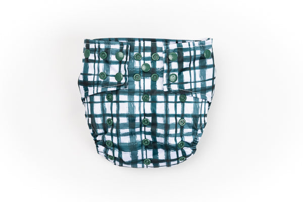 Sassy Pants Snap Nappy OSFM with two inserts - Gingham