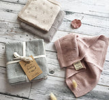 Over the Dandelions Organic Cotton Wash Cloth Set Fawn